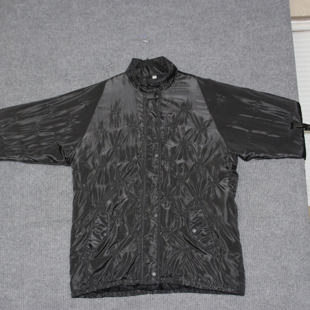 Atlantic‎ Beach Puffer Jacket Mens M Black Warm Cozy Full Zip Polyester